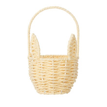 Panier de rangement, panier à fleurs tressé à la main en forme d'oreilles de lapin, panier de rangement créatif en corde de papier écologique,