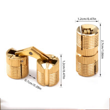 One Way Copper Concealed Hinge, 8–16mm Brass Barrel Hinge for DIY Wooden Doors, Cabinets & Jewelry Boxes