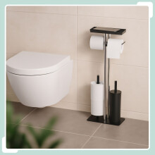 Edelstahl-Toilettenset mit Ablage und Halterung