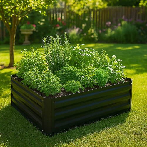 Raised Metal Flower Bed - Rectangular, No Bottom