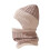 Ribbestrikket hettehalsvarmer – Beige 1