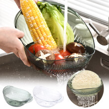 Panier de rangement transparent pour la cuisine – Panier à fruits et légumes, matériau sans danger pour les animaux, durable et léger, drainage