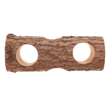 Light Brown Wooden Hideout Tunnel for Hamsters Guinea Pigs and Small Pets