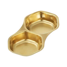 Stainless Steel 2-Compartment Sauce Dish, Vinegar & Soy Dip Tray, 6.2"x3.3"x0.8", Compatible with All Kitchens