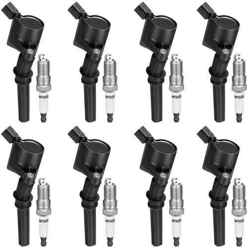 Ignition Coil and Spark Plug Set for 5.4L V8 Ford Lincoln