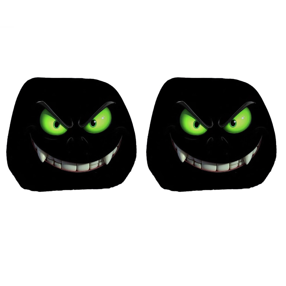 Halloween Car Headrest Protectors With Funny Faces For Festive Decor & Scratch Resistance 9555307673354