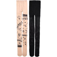Musical Note Printed Y2K Tights Sheer Stretch Nylon Pantyhose Women Aesthetic Streetwear Stockings Charm Accessories