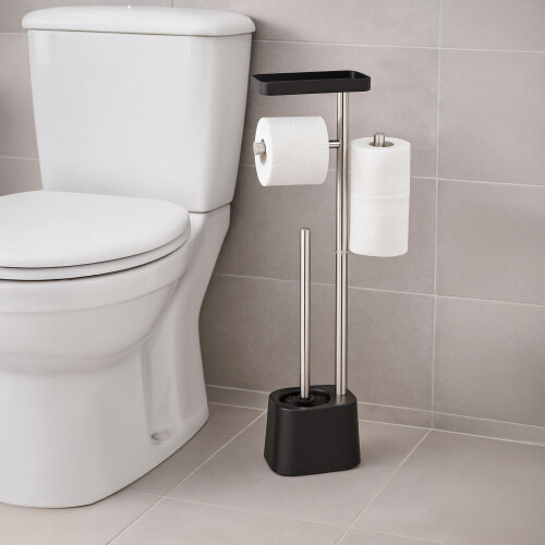 Toilettenpapierständer mit Ablage und Ersatzhalter
