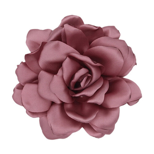 Broche fleur en tissu noir – Alliage, 12 cm