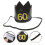 1Pc Handmade Black Decorative Crown Hat for Birthday Celebration 3