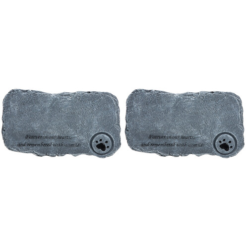 2St Herinneringsstenen Grijs Resin Graf Decoratieset