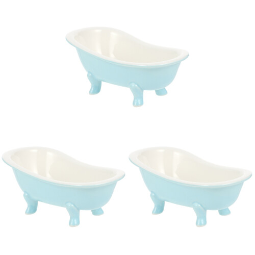 3 Pieces Bath Tub Shape Cersmic Bowl Entertaining Bathtub Shaped