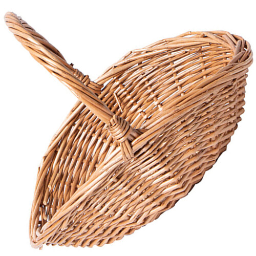 Light Brown Wicker Picnic Basket with Handle Durable Storage 2