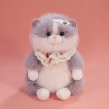 Peluches de gato, muñeco de peluche de gato sentado de 35 cm, cojín suave y bonito, regalo de cumpleaños para niñas amantes de los gatos, juguete