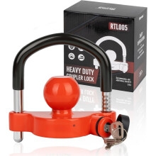 Blocco universale per sfera di traino, compatibile con ganci di traino da 1-7/8 pollici, 2 pollici e 2-5/16 pollici. Regolabile, con copertura e