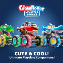 Dinosaurier-Trucks im 3er-Pack: Leuchtende LED-Räder, bewegungsaktivierte, reibungsbetriebene Autos für Kleinkinder – kompatibel mit