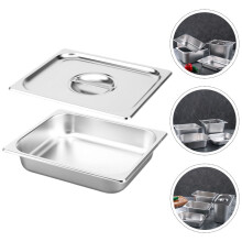 Bandeja de aço inoxidável para servir pratos frios, ideal para banquetes (1 conjunto).