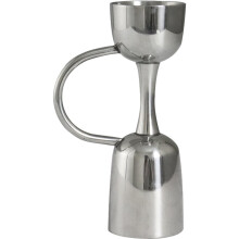 Dubbelsidig cocktailjigger, 25 ml/50 ml måttkopp i rostfritt stål med skallinje, barverktyg