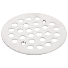 Cache-bonde de lavabo en acier inoxydable avec sortie d'eau descendante, rond, vendu par lot de 1 et facile à installer.