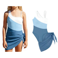 Costume da bagno intero per ragazze, bikini ad asciugatura rapida e carino per l'estate e la spiaggia, 7-8 anni.