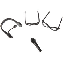 Conjunto de 1 Mini Fone de Ouvido Ornamental de Plástico Preto para Acessórios de Boneca em Artesanato DIY