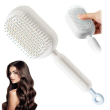 Self-Cleaning Retractable Hair Brush, ABS Air Cushion Massage Comb, Anti-Static & Easy Clean for All Hair Types, One-Pull Styling – Compatible with
