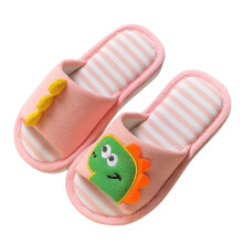 Kids' Cartoon Dinosaur Cotton House Slippers, Open Toe, Indoor Comfort for Boys & Girls, Ages 4.5-5 Years