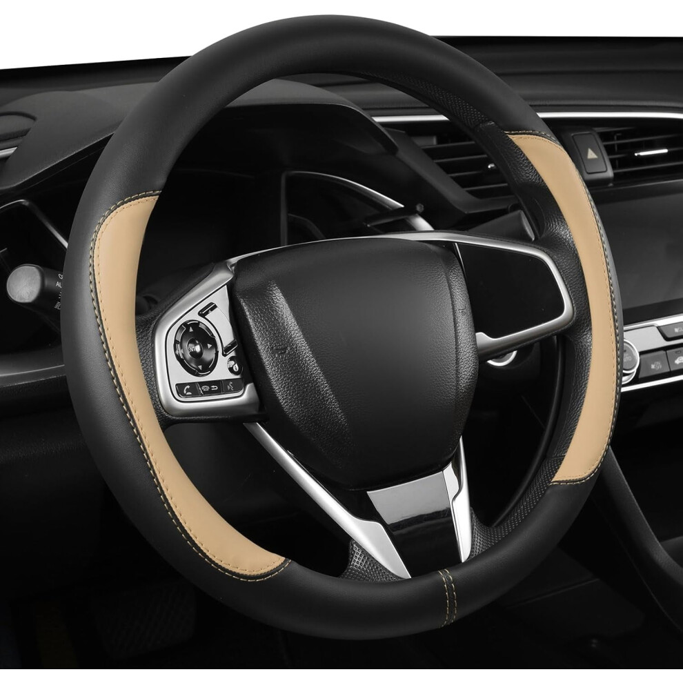 Microfiber Leather Wheel Cover Universal 14.5-15 Inch Black 9122141527657