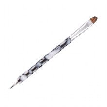 Gel Nail Brush French Manicure Brush Professional Two-Way Nail Art Brush Nail Dotting Pen for Gel Application Scribing Fine Drawing on Nail Tips