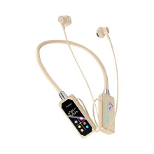 Bluetooth-øretelefoner til halsen, 5.4, Karaoke med rumklang og kortafspilning, ANC, LED-display, 10 mm drivere, lang batterilevetid