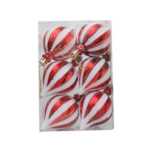 6pcs Christmas White Red Pendant, Xmas Tree Hanging Decoration, Holiday Multiple Styles Ornaments