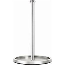 Stainless Steel Countertop Paper Towel Holder with Anti-Slip Weighted Base, Matte Black – Compatible with Standard Rolls