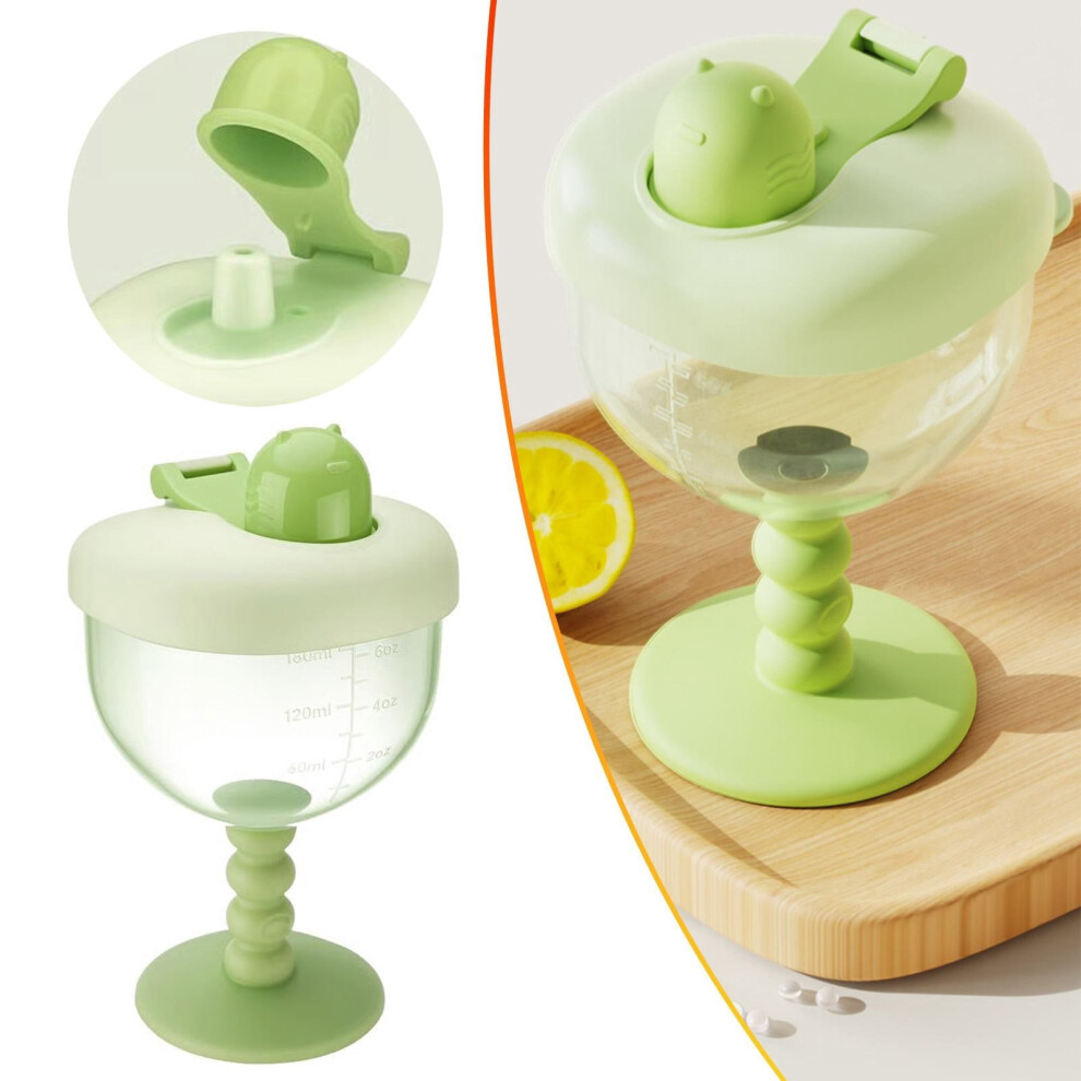 13X8.5cm Bpa-Free Plastic Cup 180Ml/6Oz, Leak-Proof Infant Cup With Measurement Marks & Toddler-Friendly Goblet Design Green