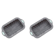 2X Silicone Bread Loaf Pan Nordic Design Classic Fluted Toast Mold Metal Reinforced Frame Secure Baking Mould,A