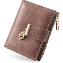 Small Wallet Women RFID Blocking Leather Bifold Wallet Credit Card Holder for Women Ladies Compact Wallet Mini Purse With Zipper Pocket