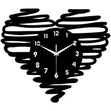 Heart Shaped Wall Clock with Modern Arabic Numerals, Silent Quartz Movement Home Decor for Bedroom, Living Room, Housewarming Gift