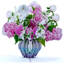Pink Hydrangea 3D Pop-Up Card for Birthday, Mother's Day, Valentine's, Anniversary & All Occasions – Compatible with Greeting Card Gifts