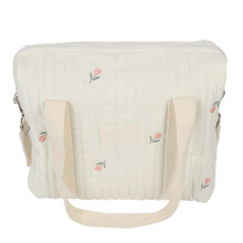 Cotton stroller hanging organizer beige flower design 1