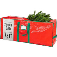 Christmas Tree Storage Bag for 7.5ft Artificial Tree – Waterproof, Zippered, with Handles (Red)