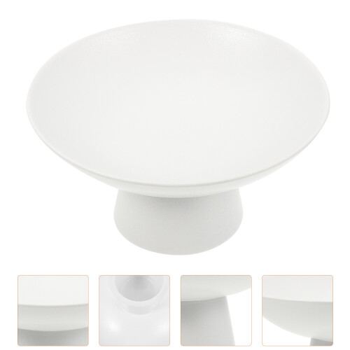White Ceramic Footed Fruit Bowl Decorative Fruit Serving Stand 2