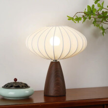 1 pcs Desk Lamp LED Bulb Included, Small Bedside Table Lamp Plug-in Classic Wood Base Lamps for Night Stands, Simple Nightstand Light for Bedroom