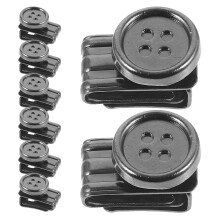 8Pcs Metal No Sew Buttons for Suspenders Pants and Crafts Secure Stylish Black Fasteners