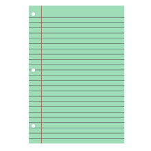 Farbiges loses Papier mit College-Linien und 3-Loch-Lochung für Ordner, ideal zum Notieren, nachhaltiges Papier für umweltfreundliche Organisation