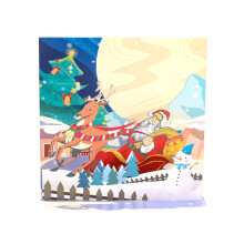 Cartes de vœux exquises pour les fêtes de fin d'année, le Nouvel An et Noël : cartes postales tridimensionnelles de style dessin animé,