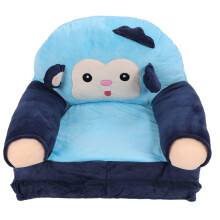 Kids Fold‑Out Plush Sofa – Blue Monkey Design, Soft Comfort, Ergonomic Child Couch for Home & Kindergarten
