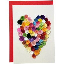 Handcraft 3D Floral Heart Greeting Card – Blank Inside, Includes Envelope, Gift for Valentine's, Mom, Dad, Birthday & More