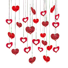 Juego de globos con forma de bandera de fiesta Sunxin con cable para lluvia y colgante de lentejuelas – Decoración para el Día de San Valentín y