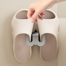 Wandhouder voor slippers met zuignappen voor de badkamer, modern minimalistisch design, geschikt voor afvoer, antislip, duurzaam plastic