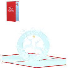 Cartes de vœux de Noël artisanales, cartes lumineuses de Noël avec cerfs volants, cartes pop-up avec enveloppes