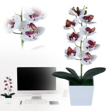 Sztuczne kwiaty orchidei w doniczce – ozdoba stołu na święta, do jadalni, kawiarni i kuchni